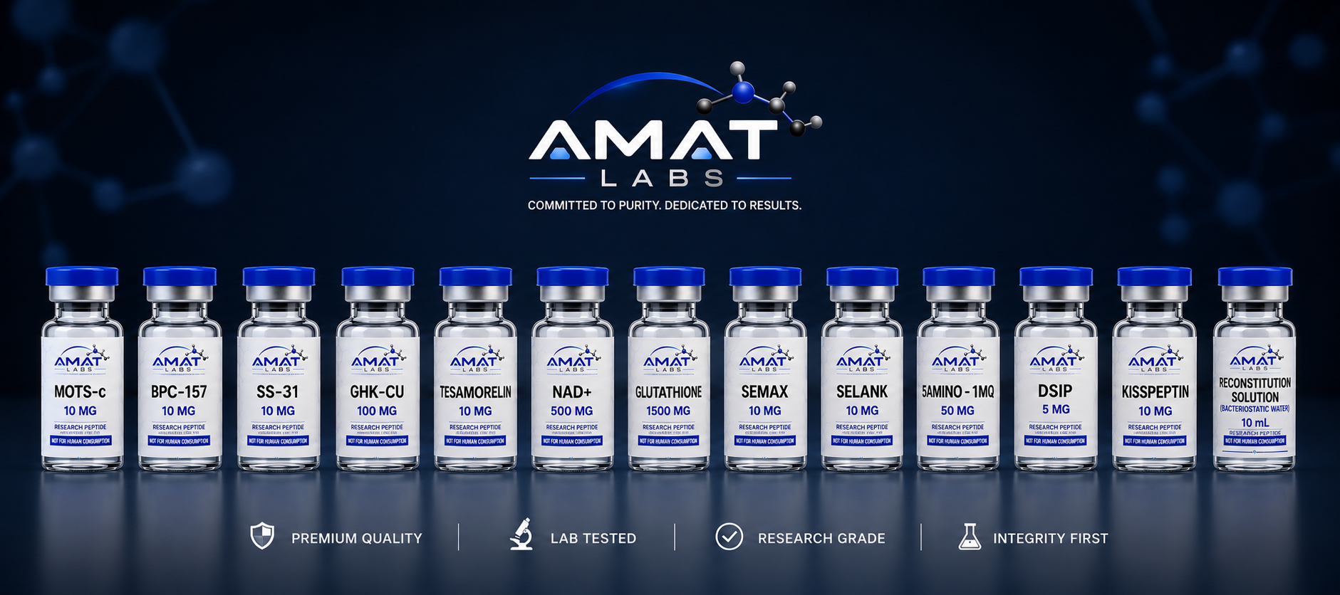 AMAT LABS research peptide vial collection — research use only